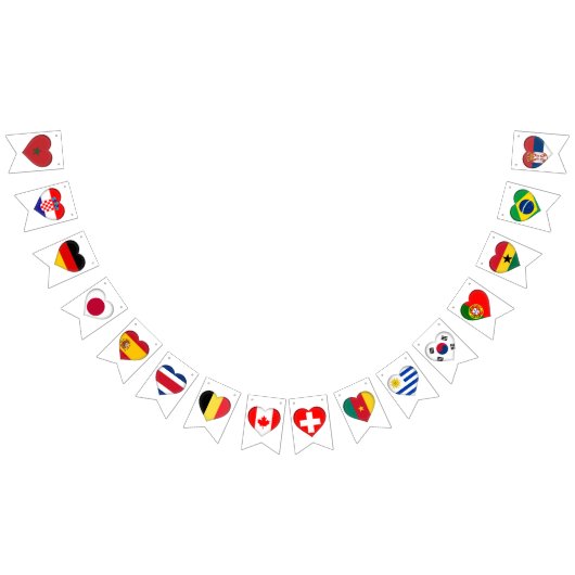 カタール大会の国旗団体E,F,G,H, バンティングフラッグ (全)