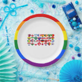 カタール大会2022カントリーフラグLGBTQ 縁ど ペーパープレート (パーティー)