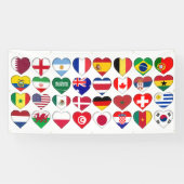 カタール大会32カントリーフラグハート 横断幕 (横)