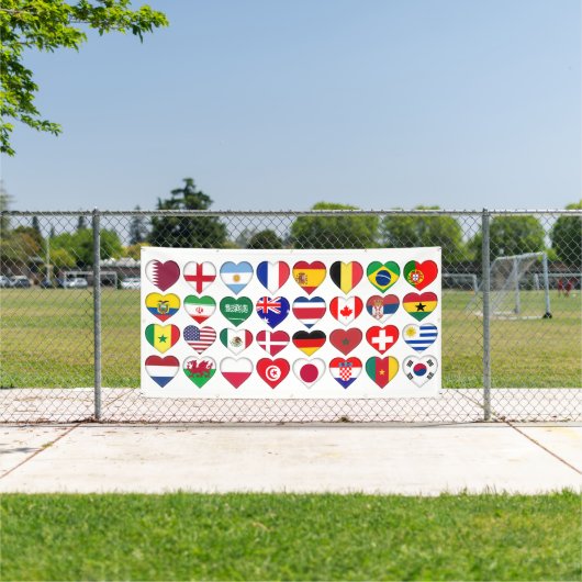 カタール大会32カントリーフラグハート 横断幕 (インサイチュ)