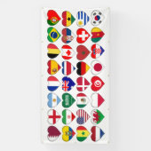 カタール大会32カントリーフラグハート 横断幕 (縦)