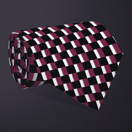 カタール市松模様に国旗のパターン ネクタイ