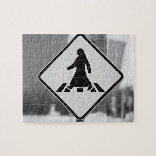 カタール、アドダハ、ドーハ。アラビア人歩行者3 ジグソーパズル (横)