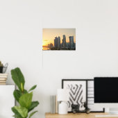 カタール，ドーハのスカイライン上の夕日 ポスター (ホームオフィス)