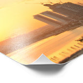 カタール，ドーハ上空の夕日 フォトプリント            (角)