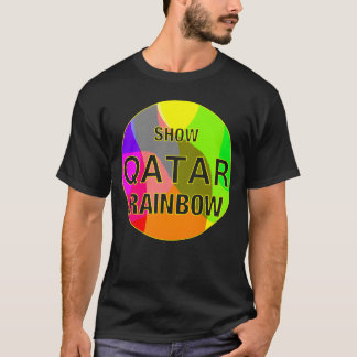 カタール 虹 レトロ を表示 Tシャツ