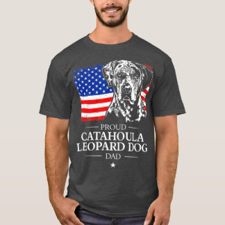 カタ誇りを持ったウラレオパドドッグパパ米国国旗 Tシャツ