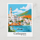 カダケススペインヴィンテージトラベルポートレート ポストカード (正面)