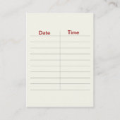 カダベリン美しい&スパサロンアポイントメントカード 予約カード (裏面)