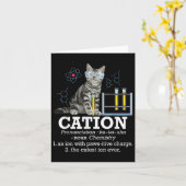 カチオンおもしろい – 化学ユーモア科学先生猫 カード (黄色い花)