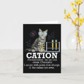 カチオンおもしろい – 化学ユーモア科学先生猫 カード (黄色い花)
