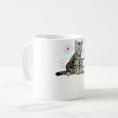 カチオンおもしろい – 化学ユーモア科学先生猫 コーヒーマグカップ (正面左)