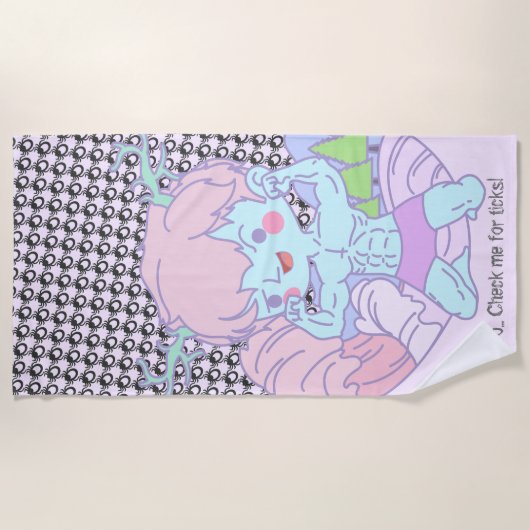 カチカチタオル!  2019の火の島のデザイン ビーチタオル (正面)