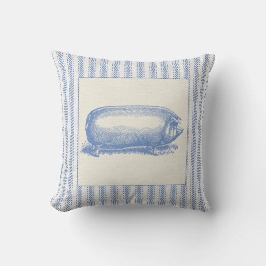 カチカチ音をたてることを用いるフランスのな農場のブタ クッション (正面)