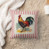 カチカチ音をたてることを用いるフランスのな農場構内のオンドリ クッション (ブランケット)