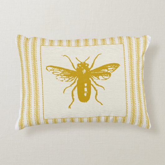 カチカチ音をたてることを用いる金ゴールドの蜂 アクセントクッション (正面)