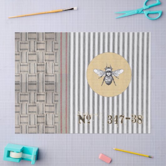 カチカチ音をたてる編まれたジュートの蜂のティッシュペーパー 薄葉紙 (クラフト)