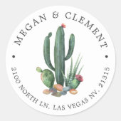 カチカラフルー |砂漠のテーマ |差出人住所 ラウンドシール (正面)