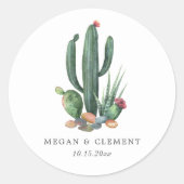 カチカラフルー |砂漠のテーマ | 結婚s ラウンドシール (正面)