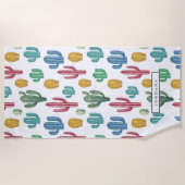 カチカラフルー |砂漠テーマ パーソナライズされた ビーチタオル (正面)