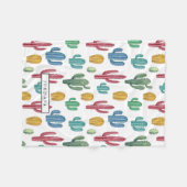 カチカラフルー |砂漠テーマ パーソナライズされた フリースブランケット (正面(横))