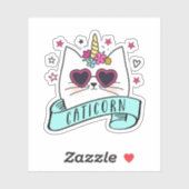 カチコーンかわいいかわいいズユニコーン猫 シール (シート)