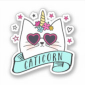 カチコーンかわいいかわいいズユニコーン猫 シール (正面)