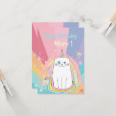 カチコーンミョーグハッピーバースデーグリーティングカード カード (正面/裏面インサイチュ)