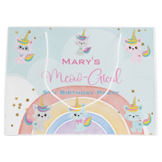 カチコーンミョー – ジカル誕生日 ラージペーパーバッグ (正面)