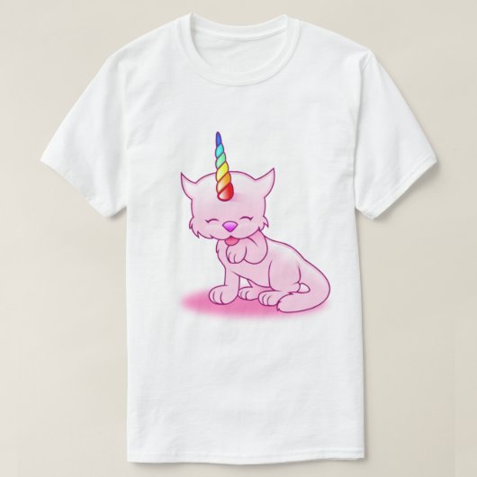 カチコーン虹キャットユニコーン Tシャツ (デザイン正面)