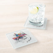 カチコーン|そうメオジカル ガラスコースター (アングル)