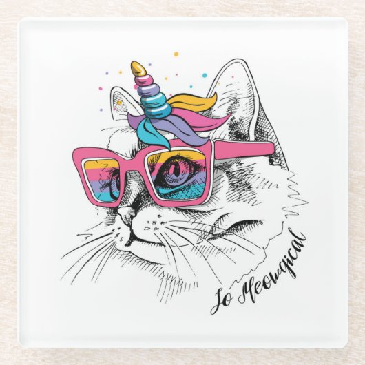 カチコーン|そうメオジカル ガラスコースター (正面)