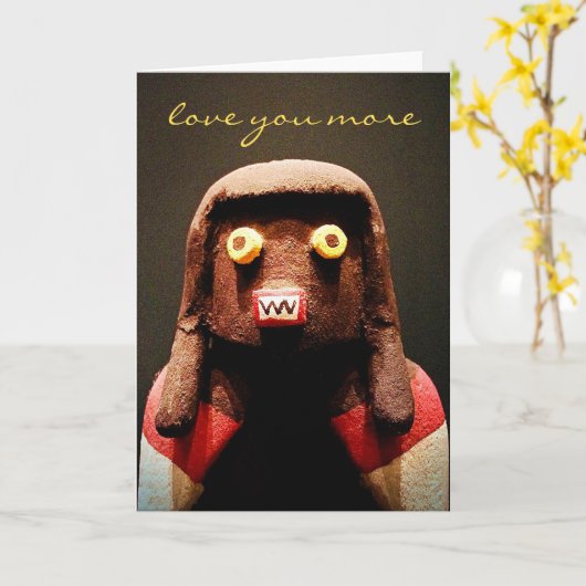 カチーナおもしろいドール顔愛もっとスクリプトはっきりした カード (黄色い花)