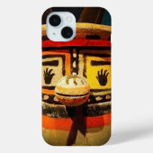 カチーナドール彫刻ウッド顔写真かわいいアンティーク Case-Mate iPhoneケース (裏面)