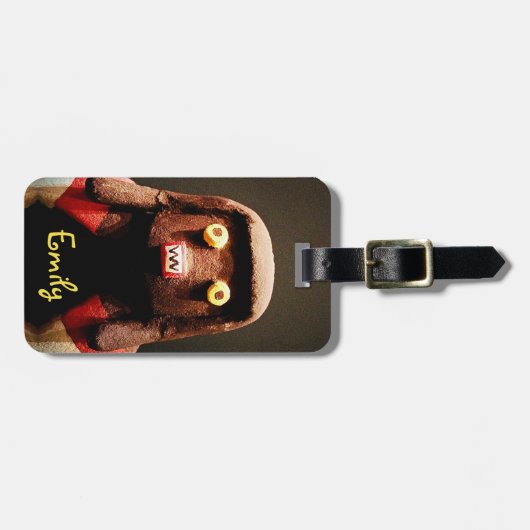 カチーナドール顔フォトスクリプト名前をカスタムするかわいい ラゲッジタグ (正面横)