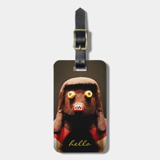 カチーナドール顔写真ハロースクリプトはっきりしたかわいい ラゲッジタグ (正面縦)