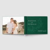 カッエレガントケッ離れグ緑の写真結婚の ゲストブック (全面)