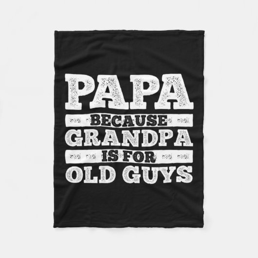 カッコいいおじいちゃん男性へアートおじいちゃん親F フリースブランケット (正面)