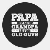 カッコいいおじいちゃん男性へアートおじいちゃん親F ラウンドシール (正面)