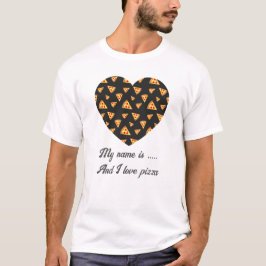 カッコいいおもしろいスライスのパターンハート愛あなたの名前 Tシャツ