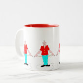 カッコいいおもしろい壊オールドマンキャラクター ツートーンマグカップ (正面左)