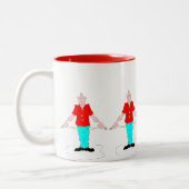 カッコいいおもしろい壊オールドマンキャラクター ツートーンマグカップ (左)