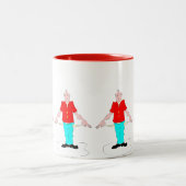 カッコいいおもしろい壊オールドマンキャラクター ツートーンマグカップ (中央)