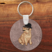 カッコいいおもしろい豚の調査員 キーホルダー (正面)