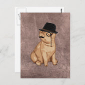 カッコいいおもしろい豚の調査員 ポストカード (正面/裏面)