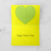 カッコいいおもしろいNerdy Caterpillar Valentine's Day シーズンカード (内部)