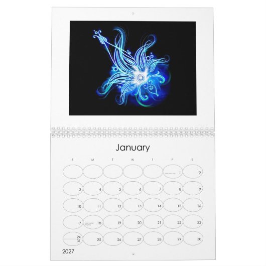 カッコいいおよびファンキー カレンダー (1月 2027)