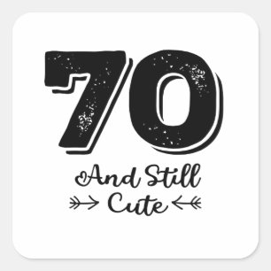 カッコいいかわいい70歳の誕生日引用文ことわざ スクエアシール