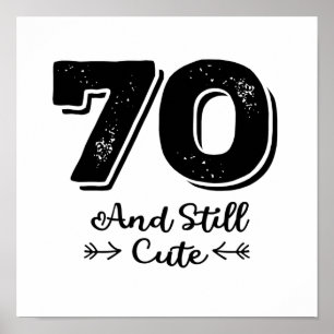 カッコいいかわいい70歳の誕生日引用文ことわざ ポスター
