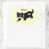 カッコいいことわざ猫 楕円形シール (バッグ)